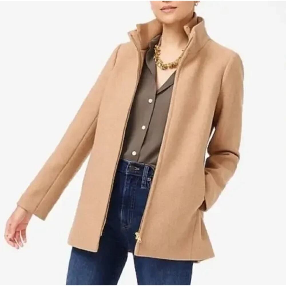 J.Crew Village Heather Acorn Brown Coat Sz. 8